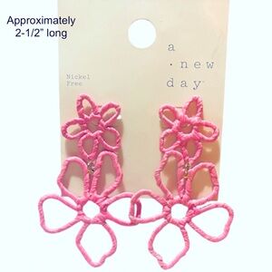 Target A New Day Pink Flower Earrings
